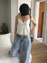 [MADE] Betz light washing back banding wide denim pants