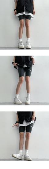 Liren Embroidered Half-Length Leggings