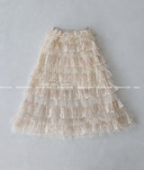 Cancan see-through see-through long skirt
