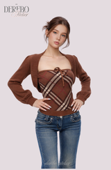 Heritage Brown Bolero Two-Piece Top