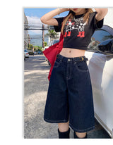 Heritage Retro Adjustable Waist Denim Bermudas