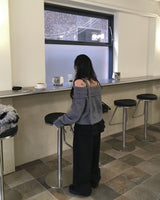 Muffler off knit set