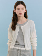 BASIC LINEN CARDIGAN WHITE