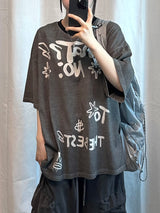ホワッツノーピグメントストライプTシャツ