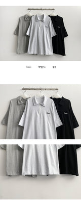 ルーサランセミジップアップカラ半袖Tシャツ