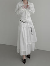 Celine Layered Unbalanced Long Skirt