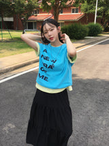 ニューエラレタリングクロップショートスリーブTシャツ (5c)