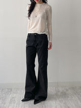 Ocean Tencel See-through Round Neck T-shirt