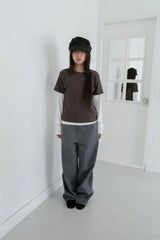 fall button pocket wide pants(2colors)