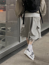 Strap sweat bermuda pants 2C