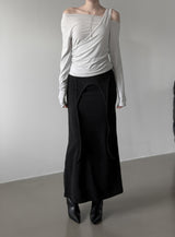 Janet two-way slit long skirt