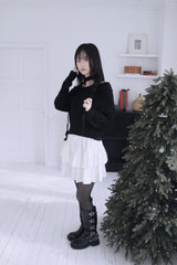 [Muffler SET] オフショルダーボタンストラップニット (3 colors)