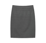 Button Slit Midi Skirt / Charcoal