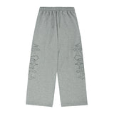 Stud Needle Work Sweat Pants - Grey