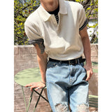 [S/S] ヒドゥンリネンカラハーフニット(4color)