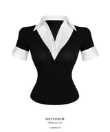 Noa Layered Collar Knit Top