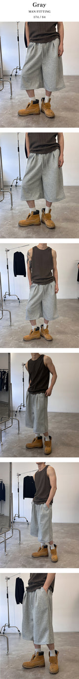 [Unisex] バミューダスウェットパンツ(2color)