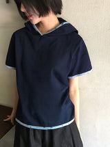 26SS★ [BAONHAUS] ラネンジカラー半袖フーディーTシャツ