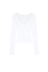 Camille Basic Lace Top, White