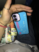 NO STRESS glass bumper phone case (blue)
