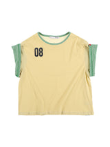 ボタンダブルスリーブレスTシャツ (イエロー)