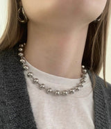 シルバー ボール バー ネックレス(6mm)