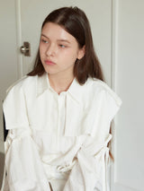 TRENCH RIBBON SHIRT / WHITE