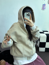 テリーシープ🐑☁🤎フーディーカーディガンジャケット🤎💛🖤3カラー
