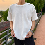 [A-T0235] スタッズワッフル半袖Tシャツ (4色)
