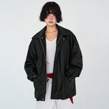 Atobin String Midi Leather Jacket -3color