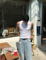 No.1311 snap henryneck sleeveless (3color)