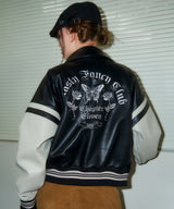 [NF] MALLOW VARSITY LEATHER JACKET (BLACK)_F23ZA939