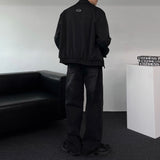 GJ5096 Biker incision wide denim (2 colors)