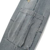 Blunt denim fatigue pants / Washed blue