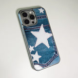 Patched Star Pocket Denim Case Wash Blue (SV_MagSafeGlass)