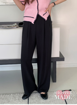 [SHOPPERMADE] サイドバックルツーピンタックスラックス (4color)