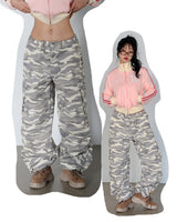 Light Camo Military Cargo Wide Pants