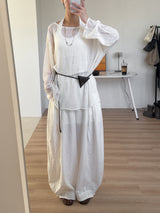 Damaged See-through Boat Neck Loose Fit Knit