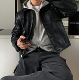 Meier Daily Semi Cropped Twoway Hooded Zip-Up