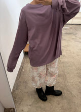 フローラル スウェット クロップ パンツ