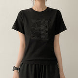 E★ ストライプパッチクロップショートスリーブTシャツ(4 colors)