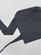 ボートネックシャーリングラップTシャツ