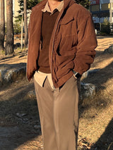 Corduroy Hood Padded Jacket