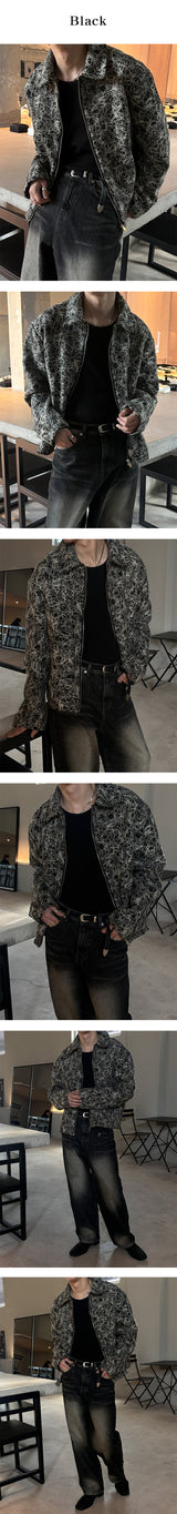 [HANDMADE] Circle pattern wool jacket(2color)