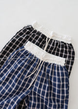 Checked around wide pants