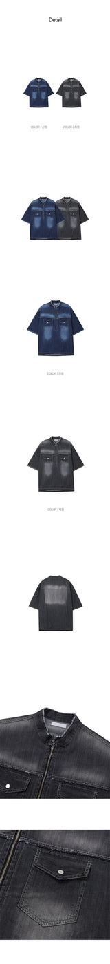 [PREMIUM] Western denim anorak shirts (2color)