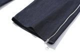 Zipper Denim Pants (Deep Blue)