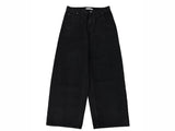 [unisex] coated black wide pants