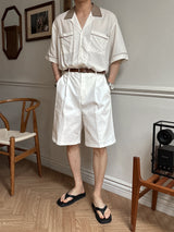 ASCLO One Tuck Cotton Half Pants (4color)