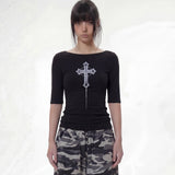 クロスTシャツ_2COLOR